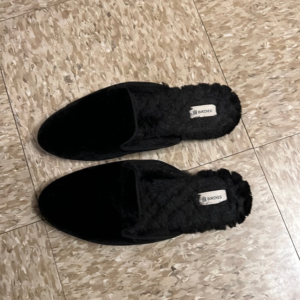 Black Birdies Phoebe Faux Fur Mule